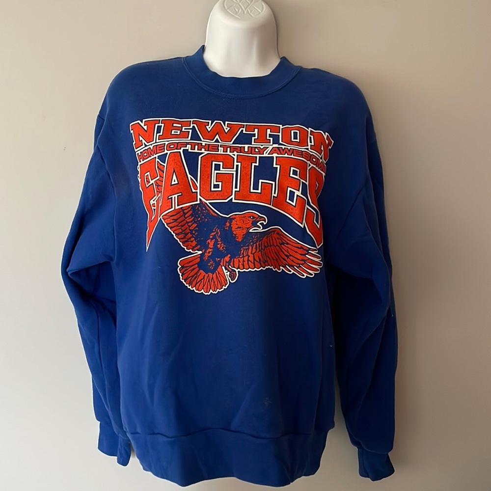 Vintage Blue and Orange Newton Eagles Sweatshirt - Picture 2 of 10